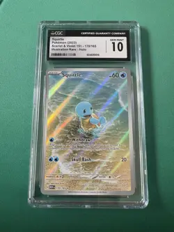 CGC 10 GEM MINT Squirtle Illustration Rare 170/165 SV Pokemon 151 2023 English - Image 1
