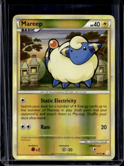2010 Pokemon HeartGold & SoulSilver Mareep Reverse Holo #73/123 - Image 1