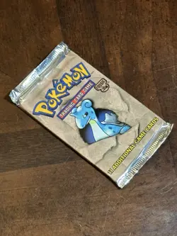 POKEMON FOSSIL BOOSTER PACK LAPRAS ART WOTC 1999 FACTORY SEALED U HEAVY U - Image 3