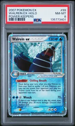 2007 POKEMON EX POWER KEEPERS #99 WALREIN EX-HOLO PSA 8 - Image 1