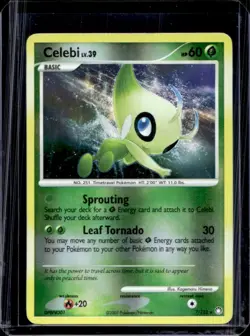 2007 Pokemon Diamond & Pearl Mysterious Treasures Celebi Reverse Holo #7/123 - Image 1