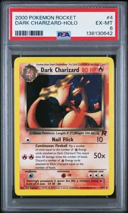 2000 POKEMON ROCKET #4 DARK CHARIZARD HOLO PSA 6 - Image 1