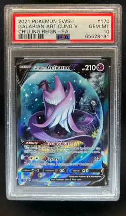 2021 Pokemon SWSH Chilling Reign Galarian Articuno V Full Art #170/198 PSA 10 - Image 1