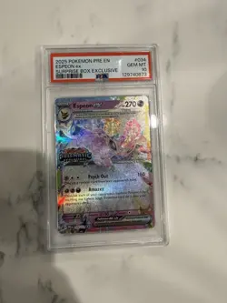 Espeon EX Surprise Box Promo Stamp 034/131 Pokemon Prismatic Evolutions PSA 10 - Image 1