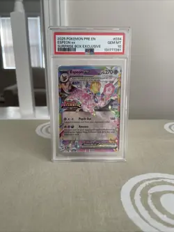 Espeon EX Surprise Box Promo Stamp 034/131 Pokemon Prismatic Evolutions PSA 10 - Image 1