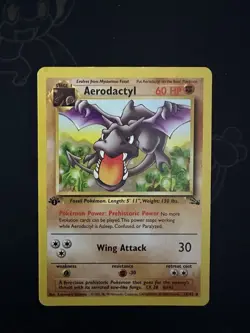 Pokemon TCG Aerodactyl Fossil Card 16/62 1st Edition Rare - Image 1