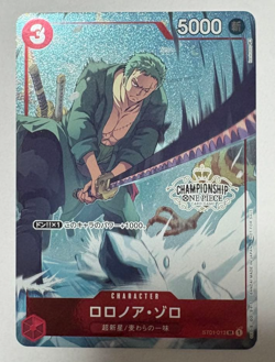 One Piece Card Roronoa Zoro Championship 2022 Top 16 ST01-013 SR Promo Japanese - Image 1