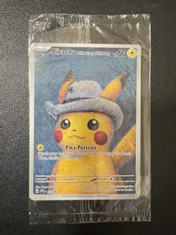 PIKACHU VAN GOGH WITH GREY FELT HAT SVP EN 085 PROMO POKEMON CARD-SEALED - Image 1