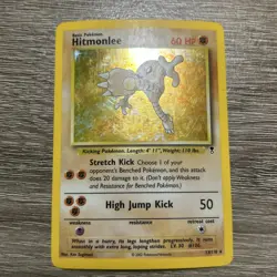Pokemon TCG Hitmonlee Fossil Holo Card 7/62 Unlimited Rare - Image 1