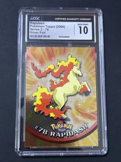 Pokemon Card #78 2000 Topps Tv Rapidash Holo Foil Blue Logo CGC 10 - Image 1