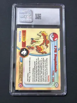 Pokemon Card #78 2000 Topps Tv Rapidash Holo Foil Blue Logo CGC 10 - Image 2
