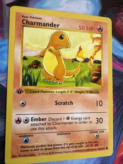 1st Edition Charmander 46/102 Base Set - Pokemon Card LP shadowlessU - Image 2
