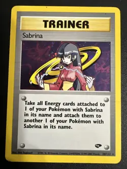 Vintage 1999 Sabrina Trainer (20/132) Holo Pokemon Card - Image 1