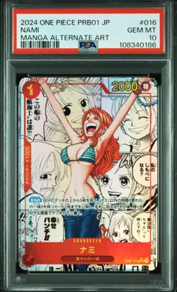 PSA 10 GEM MINT One Piece Nami Manga Art Rare OP01-016 The Best Premium JPN - Image 1