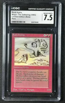 ROCK HYDRA CGC 7.5 1993 MAGIC: THE GATHERING MTG BETA LIMITED EDITION RARE 2089 - Image 1