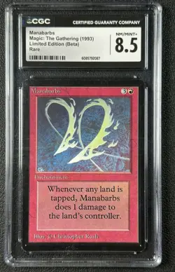 MANABARBS CGC 8.5 1993 MAGIC: THE GATHERING MTG BETA LIMITED EDITION RARE 2087 - Image 1