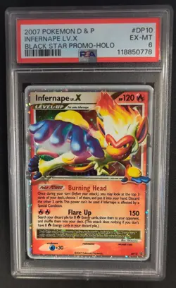 PSA 6 Infernape LV.X DP10 Diamond & Pearl Black Star Promo Pokemon Graded Card - Image 1