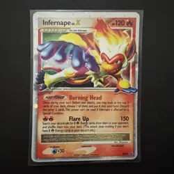 Infernape LV. X DP10 Diamond and Pearl Black Star Promo Pokemon Card WARPED DMG - Image 1
