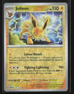 Jolteon #135/165 SV: Scarlet & Violet 151 Reverse Holo Pokemon TCG NM/M - Image 1