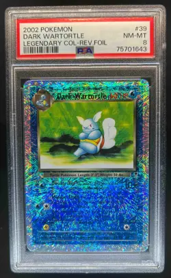 2002 Pokemon Legendary Collection Dark Wartortle Reverse Holo #39/110 PSA 8 - Image 1