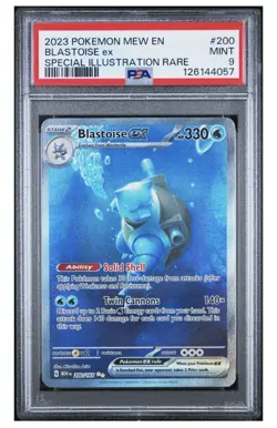 2023 POKEMON MEW EN-151 SPECIAL ILLUSTRATION RARE #200 BLASTOISE EX PSA 9 - Image 1