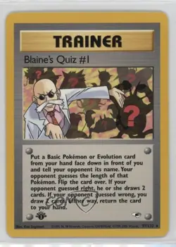 Blaine's Quiz #1 1st Ed. Pokemon Gym Heroes #97 2000 - Image 1