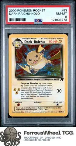 Dark Raichu-Holo #8 - 2000 Pokemon Rocket - PSA 8 - Image 1
