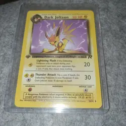💥 1st Edition Dark Jolteon MP Vintage 38/82 Team Rocket Pokemon Card - Image 1