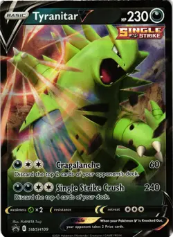 Pokemon TCG Tyranitar V SWSH109 Pokemon Sword & Shield Black Star Promo NM - Image 1