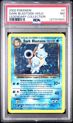 127747604 Dark Blastoise 2002 Pokemon Legendary #4 Holo PSA 7 - Image 1