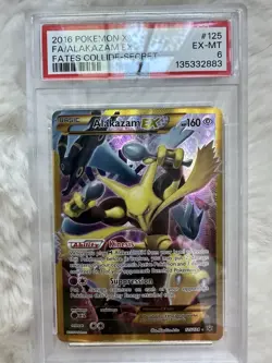2016 Pokemon XY, FA Alakazam EX # 125 Fates Collide -Secret PSA 6 Slab - Image 1