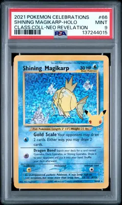 4015 Shining Magikarp 2021 Pokemon Sword & Shield Celebrations Classic #66 PSA 9 - Image 1