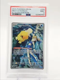 MISTY'S PSYDUCK 2025 POKEMON DESTINED RIVALS ILLUSTRATION RARE PSA 9 Q6377 - Image 1