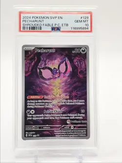 PECHARUNT 2024 POKEMON SVP BLACK STAR PROMO SHROUDED FABLE 129 PSA 10 Q6377 - Image 1