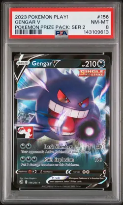 2023 POKEMON PLAY! POKEMON PRIZE PACK: SERIES 2 #156 GENGAR V PSA 8 - Image 1