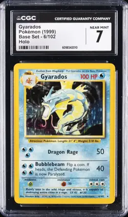 1999 POKEMON BASE SET HOLO #6 GYARADOS CGC 7 - Image 1
