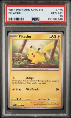 2023 POKEMON MEW EN-151 #025 PIKACHU PSA 10 - Image 1