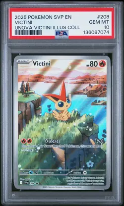 2025 POKEMON SVP EN-SV BLACK STAR PROMO #208 VICTINI PSA 10 - Image 1