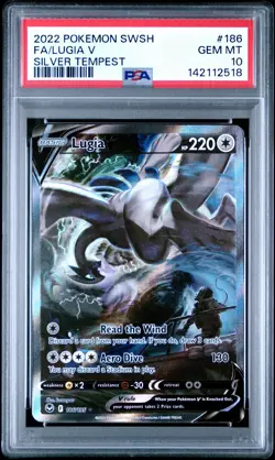 2022 POKEMON SWORD & SHIELD SILVER TEMPEST #186 FULL ART/LUGIA V PSA 10 - Image 1