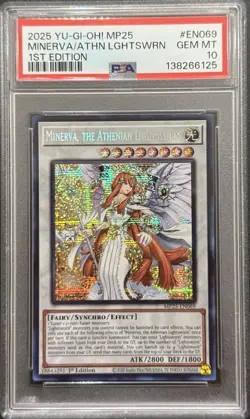 2025 PSA 10 YUGIOH MP25 SECRET RARE MINERVA THE ATHENIAN LIGHTSWORN 💫 - Image 1