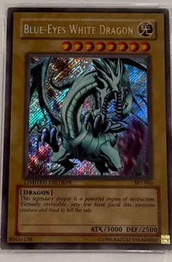 2002 Yu-Gi-Oh Collector's Tins BLUE-EYES WHITE DRAGON BPT-003 Secret Rare PSA 9 - Image 3