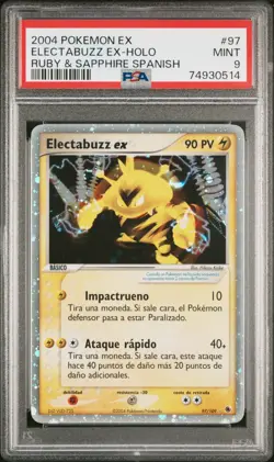 2004 Pokemon Ex Ruby and Sapphire Spanish Electabuzz Ex Holo 97/109 PSA 9 - Image 1