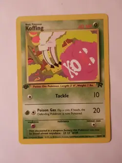Pokemon Card Team Rocket 1st Edition Regular Finish Koffing 58/82 Vintage - Image 1