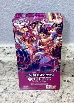 One Piece Card Game A Fist of Divine Speed OP-11 Sleeved Booster, Lot of 5, New - Image 1