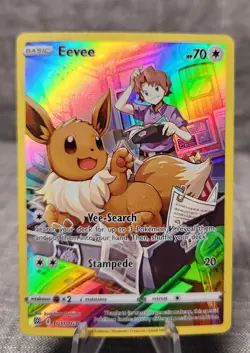 Pokemon TCG card Eevee TG11/TG30-Swsh09 Brilliant Stars Trainer Gallery Holo - Image 1