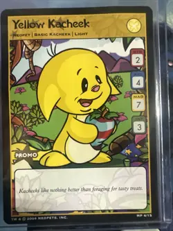 Neopets TCG Yellow Kacheek #MP4/15 Promo Card READ CCG - Image 1