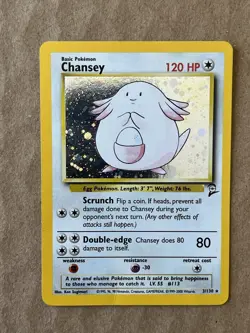 Pokemon TCG Chansey Base Set 2 Holo Rare Card 3/130 Wizards of the Coast - Image 1