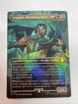 Aragorn, Hornburg Hero (Borderless) Commander: the Lord of the Rings #492 M - Image 1
