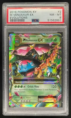 2016 Pokemon XY Evolutions Mega Venusaur EX Holo #2/108 PSA 8 - Image 1