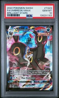PSA 10 Gem Mint Pokemon Brilliant Stars Umbreon VMAX TG23 Full Art - Image 1